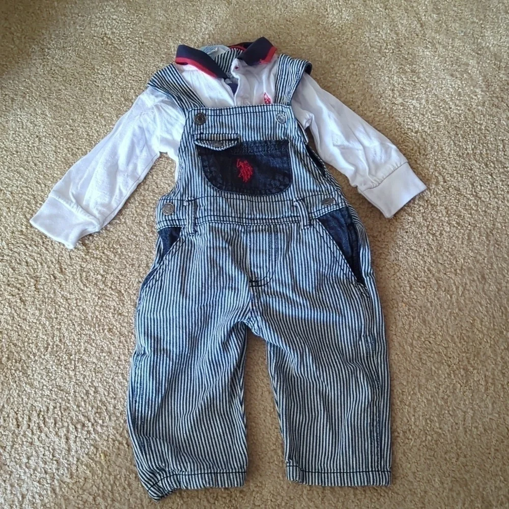U.S Polo Assn. Overalls with Long Sleeve One Piece Size 6/9 Month